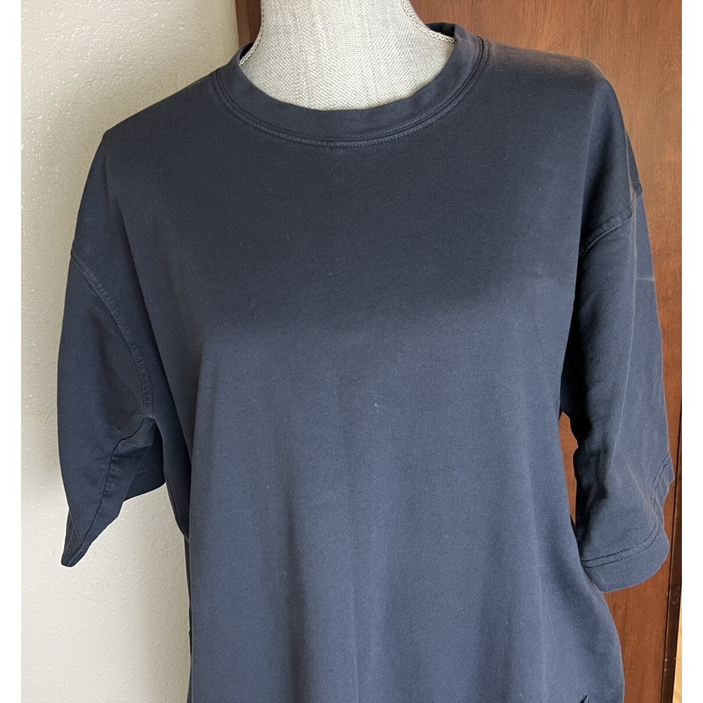 Sofie D'Hoore Dress Navy Blue Cotton Size 40 Short Sleeve Shift - Picture 3 of 10